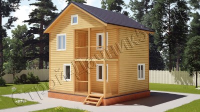 Проект каркасно-щитового дома Д–56